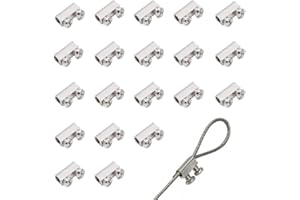 ANTIANXIA 20Pcs Upgraded wire Rope cable clamps single/hole cable clamps (3.0mm Wire Holes)