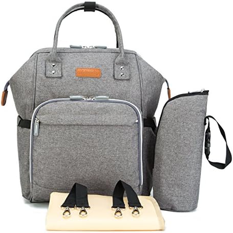Ankommling Nappy Bag Large Capacity Multi-Function Diaper Bag Waterproof Travel Backpack Nappy Tote Bags for Baby Care Stylish and Durable with 3 Insulated Pockets Changing Mat Stroller Strap