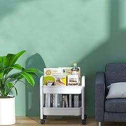 2-Tier Utility Rolling Cart Storage Organizer Sofa