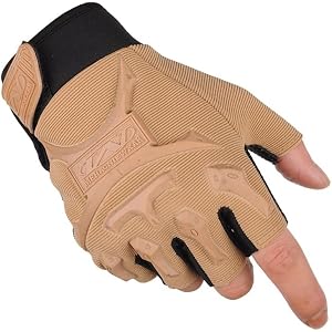 Fingerless Gloves for Men, Grip Palm for Motorcycle, Cycling, Hiking | Breathable fingerless gloves for men, perfect for ridi