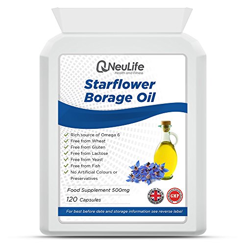 Starflower Borage Oil 500mg - 120 Capsules - by Neulife Health and Fitness by Neulife Health and Fitness