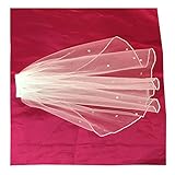Shixi Marriage Women's 1 Tier Ivory Wedding Veil with Sequins
