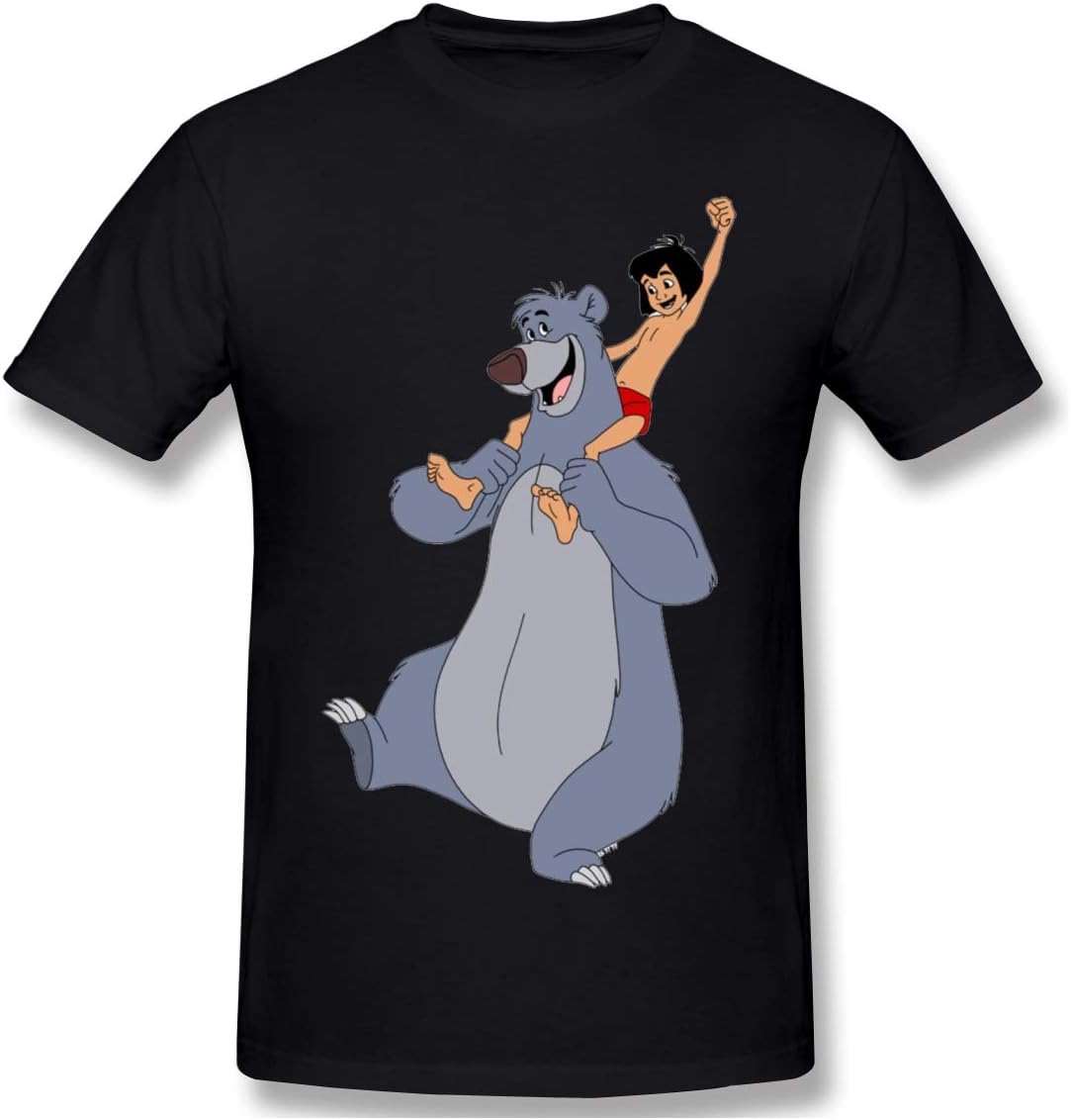 1995la Jungle Book Bear Baloo Men's Print T Shirts Fashion Short Sleeve