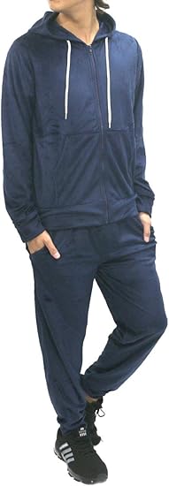 Amazon バルセドス ルームウェア メンズ ベロア 上下セット 上下 セットアップ パーカー 長袖 パンツ スポーツウェア ネイビー M ジャージ上下セット 通販