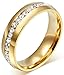 6MM Classic High Polished Stainless Steel CZ Eternity Wedding Ring Bands For Women Size 5-13 Comfort Fit