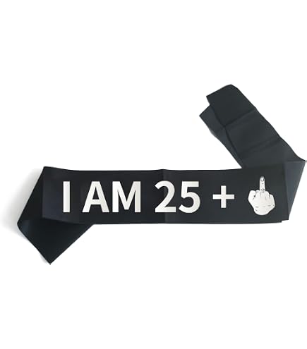 Holy Shit You're 25 Banner – Lustige Geburtstagsdeko, 16 Teile, Schwarz, Für 25. Geburtstag
