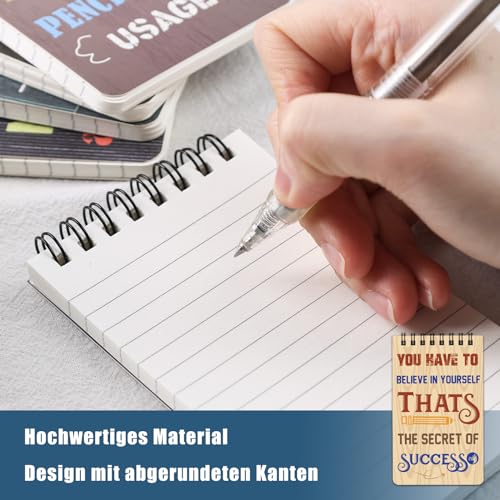 HAKACC 8 Stück Pocket Notizbuch, 50 Blatt Spiral-Notizblock Mini Notizblock Spirale Notizbuch Inspirierende Notizblöcke Mini Motivierendes Notizbuch Liniertes für Schule Büro Heim Reise