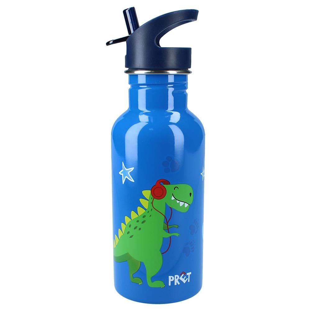Pret Stainless Steel Dinosaur Water Bottle for Children Nursery, Kindergarten, School, Holiday, Meal, 21 cm, for Boy, 500 ml, Hydration, Gift Idea