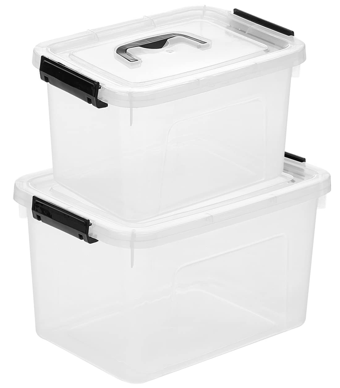 Photo 1 of ** 7 QT BOX ONLY**
JUJIAJIA Clear Storage Latch Box/Bin, 2-Pack Plastic Organizing Container with Handle and Lids (7 QT/16QT)