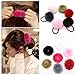 LOVEF Fashion 6 Pcs Sweet Rabbit Faux Fur Fluffy Ball Pom Pom Scrunchies Elastic Ponytail Holder hair rope hair accessories