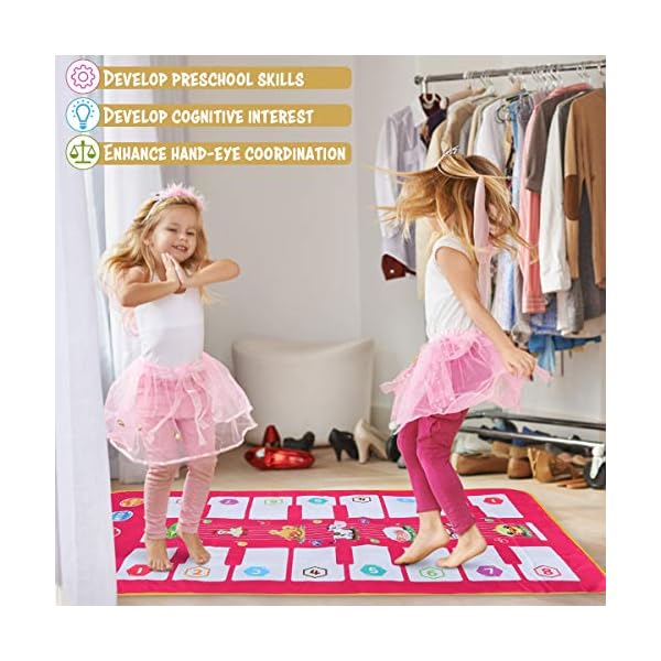 Magicfun Piano Mat, Music Dance Mat Toy for Toddlers, Double side Keyboard Play mat with 7 Animal Sounds, Educational Musical Carpet Gifts for Toddlers Boys Girls over 3 years old, 110 x 52 cm.