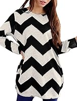 Image result for Allegra K Ladies Zig-Zag Pattern Loose Knitted Tunic Shirt