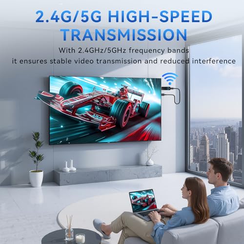 Wireless HDMI Adapter, Miracast Dongle / Airplay / Screen Mirroring for TV/Projector from iOS/Android/Windows - Portable HDMI WiFi Transmitter (W3401)