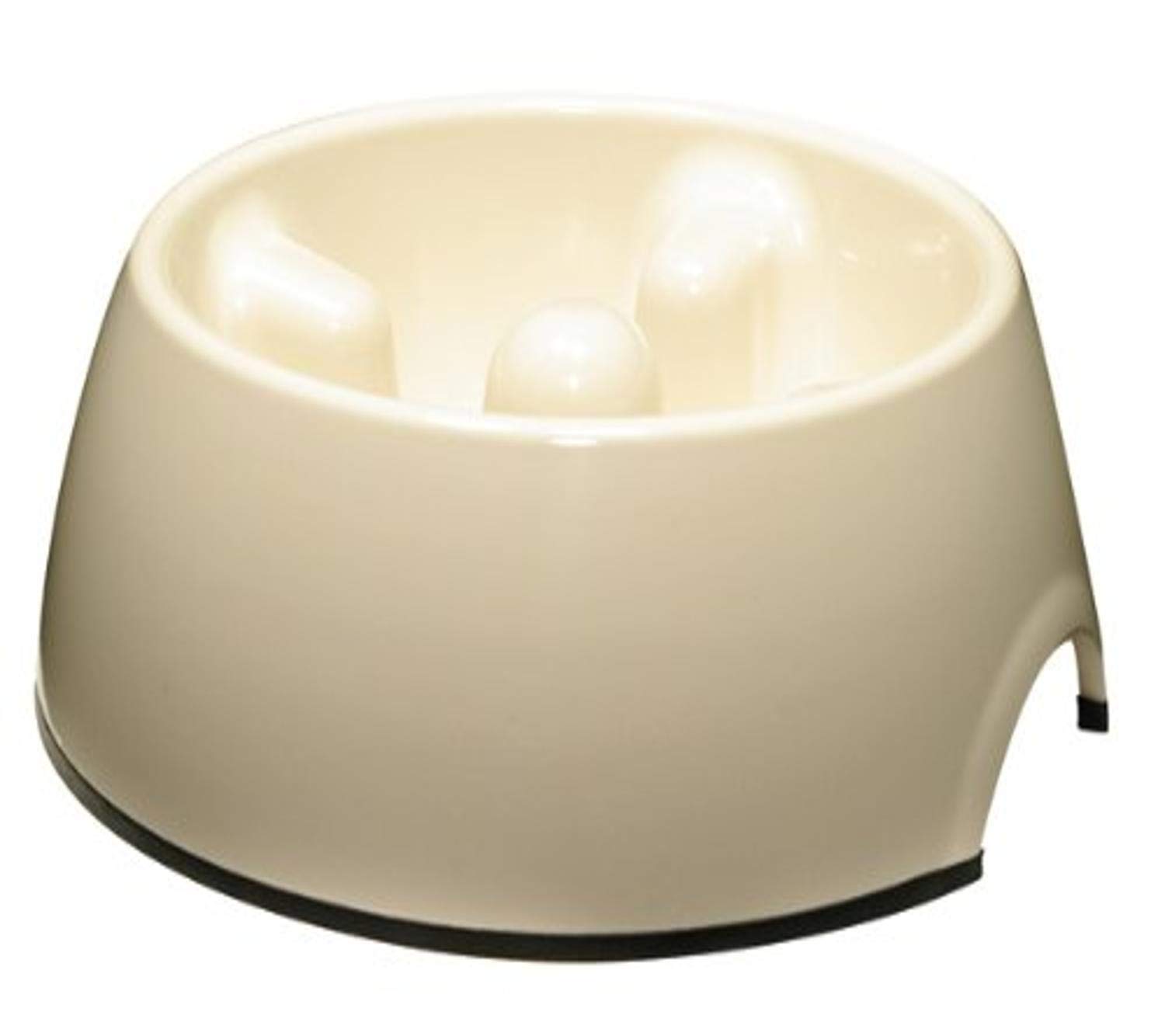 Dogit Go Slow Anti-Gulping Dog Bowl, White, X-Small