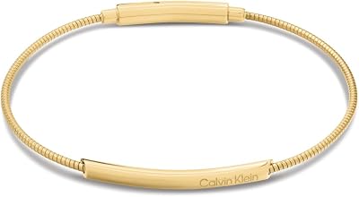 Pulseira feminina Calvin Klein em aço inoxidável polido banhada a ouro
