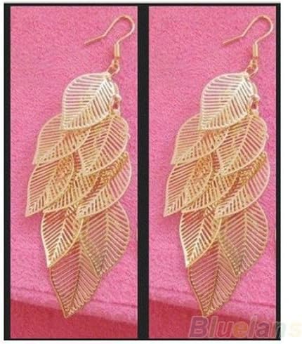 Bling Beauty Ol Style Vintage Hot Womens Retro Bohemian Tassel Gold Leaf Beaded Chandelier Earrings N Earingsyj2168