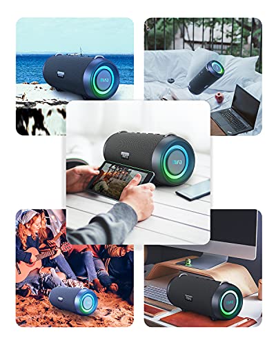 MIFA A90 Caixas de Som Portáteis Bluetooth, Alto-falante Bluetooth portátil IPX7 à prova d'água, 60W Bass, Emparelhamento estéreo sem fio, Mic embutido, Suporte Micro SD, USB, AUX-in, USB-C Charing
