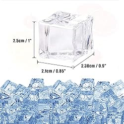 HUIANER Acrylic Ice Cubes Square Shape, Glass