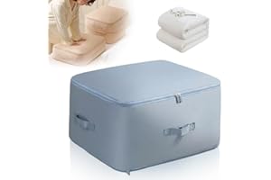 BNGXR Ultra Space Saving Self Compression Organizer, 2024 Upgrade Space Saver Quilt Compression Storage Bag, Premium Comforter Storage Bag Packaging Cube Bedding Storage Bag (Blue, Large(54x42x30cm))