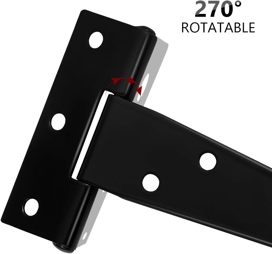 BESTonZON 6pcs Shape Rustproof Iron Heavy Duty Hinges for Gate Door Gates Hinges t Shape for Garden and Furniture Use - Image 5
