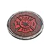 Pine Ridge Fire Department Set of 4 Coasters with Rubber Pad Base and Holder - Volunteer Fireman Fire Fighter Gift Ideas - Beautiful Polyresin Made Firefighter Symbol Display Items