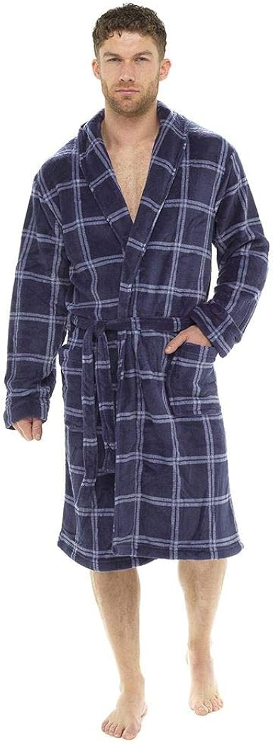 red and black dressing gown