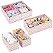 mDesign Set of 5 Storage Boxes – Kids Storage Ideal for Baby Clothes and Diapers – Also Suitable as Toy Storage Unit – Light Pink and White