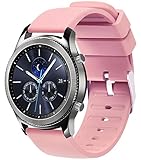 Lwsengme Silicone Watch Replacement Band with Quick Release-Choose Color & Width (20mm,22mm) & Length-Soft Rubber Watch Strap (Pink, 20mm)