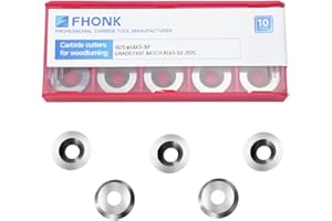 FHONK 16mm Round Carbide Inserts Blades for Woodworking, Tungsten Carbide Cutters Knives for Ci0 Woodturning, Wood Finisher Hollower Lathe Tools, 10 pcs (R-φ16x3.0-30°)