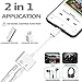 Lightning Jack Headphone Adapter Charger Compatible with iPhone 7/7Plus/8/8Plus/X 10/XS Max/XS/XR Earphone Adapter Headphone AUX Audio & Charge Adapter, Connector Lightning Cable Support iOS 11 System