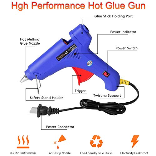 Winsall Hot Glue Gun, 100W Hot Melt Glue Gun with 10pcs Glue Sticks, High Power Heating Glue Gun for DIY, Home Quick Repairs, Dent Repair, Artistic Creation, More