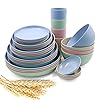 32-Pieces-Wheat-Straw-Dinnerware-Sets-Lightweight-Plates-Bowls-Cups-Dishes-Set-Unbreakable-Tableware-Set-for-Picnic-Party-BBQ-Wedding-Camping-A6 32 Pieces Wheat Straw Dinnerware Sets, Lightweight Plates Bowls Cups Dishes Set, Unbreakable Tableware Set for Picnic Party BBQ Wedding Camping (A6)