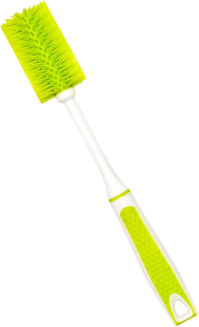 Yolito Silicone Bottle Brush Teapot Spout Cleaner Durable Kitchen Scrubbing Brush with 31cm Long Handle for Washing Baby Bottles, Glass Cup, Coffee Mugs
