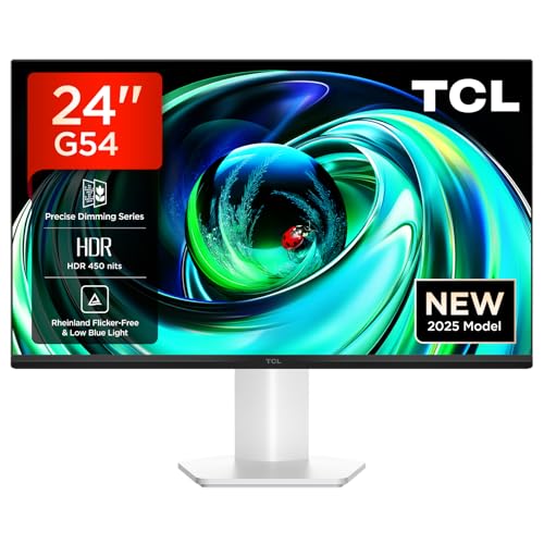 TCL 24G54 24 Zoll Mini-LED-Monitor, Full-HD-Aufloesung, 100Hz, VA-Panel, 450 Nits, VESA Display, HDR 400, grosser Farbraum, TUEV Rheinland Flimmerfrei & Low Blue Light