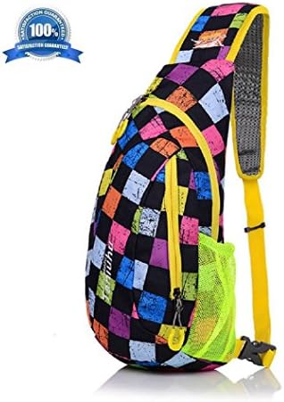 Shoulder Backpack, Mcolics Colorful Casual Cross Body Bag Outdoor Sling Bag Chest Pack with Adjustable Shoulder Strap for Cycling Hiking Camping Travel and Men Women