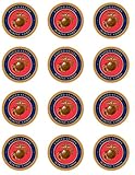 US Marines Edible Cupcake Toppers - Set of 12