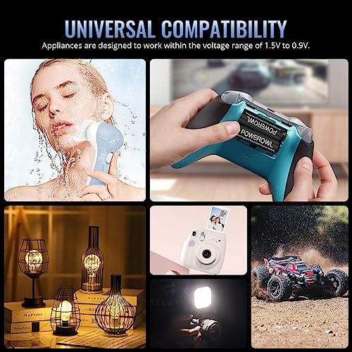 POWEROWL AA Rechargeable Batteries, High Capacity 2800 mAh 1.2 V NI-MH AA Rechargeable Battery Low Self-Discharge for Domestic Equipment (Recharge 8 Pieces, 1200 Cycle)