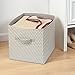 mDesign Chevron Fabric Closet Storage Organizer Cube for Toys, Sweaters, Accessories - Taupe/Natural