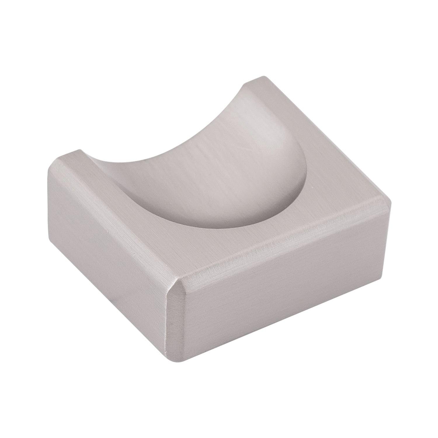 Furnipart Knob for Cupboard Fold LA 32 mm Width 40 mm Modern Door Knob with Recessed Handle Furniture Knob Zinc Die-Cast Stainless Steel Effect