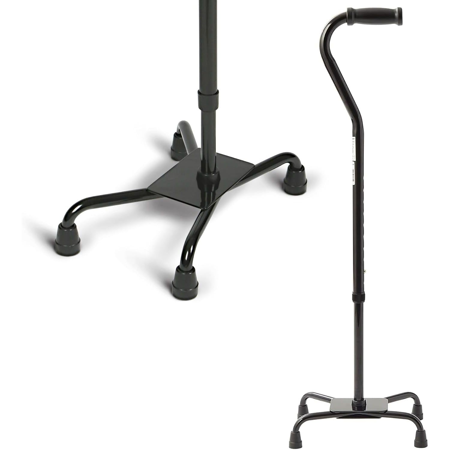 Medline Aluminum Quad Cane with Large Base for Balance