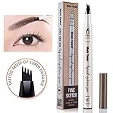 Music Flower liquid eyebrow pencil with four tips brow tattoo pen (Brown)