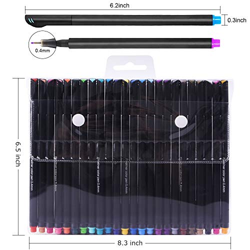 L\'AISE VIE 24 Fineliner Color Pens Set, 0.4mm Fine Tip Pens, Colored Fine Line Sketch Drawing Pen, Color Pen for Planner