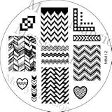 MESSY MANSION MM12 Nail Art Stamping Plate - Chevron Themed