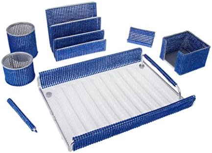Office Supply Blue Mesh Desk Set (XQ763-BLUSM)