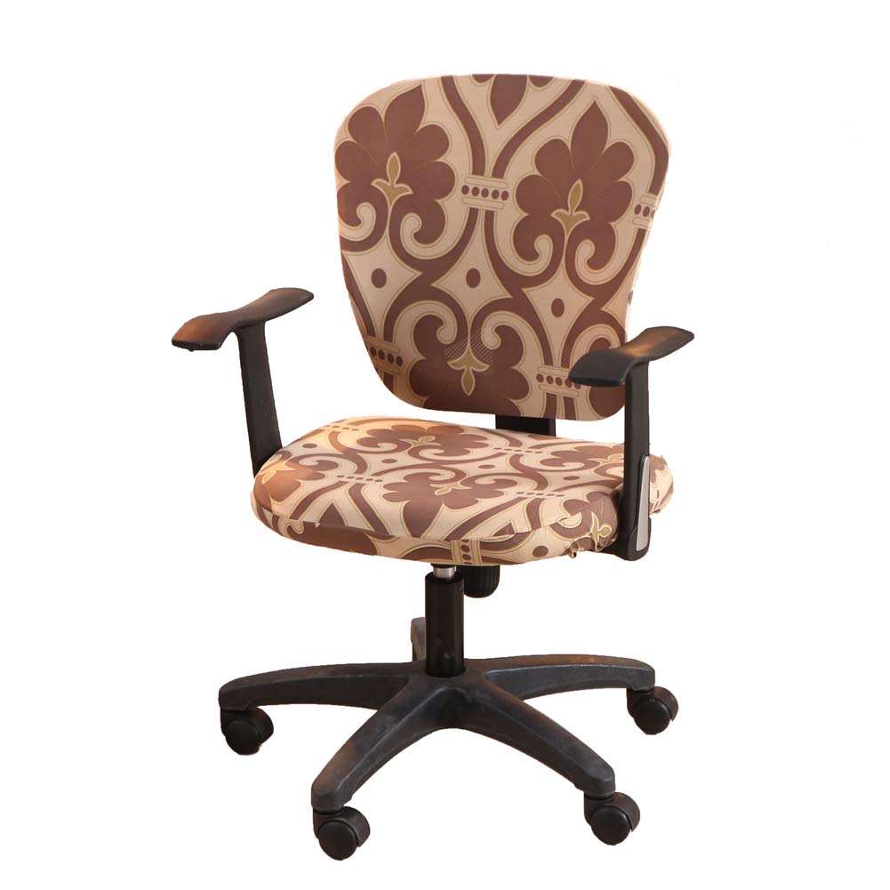 wonderfulwu Stretch Chair Covers Spandex Office Computer Chair Cover Removable Washable Rotate Swivel Chair Protective Covers