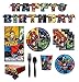 DC Comics Justice League Superheros Birthday Party Supplies | Serves 16 | Dinner or Lunch Paper Plates Cake Plates Cups Napkins Banner Table Cover and Premium Plastic Cutlery