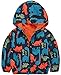 KISBINI Toddler Boy's Cartoon Dinosaur Zip Jacket Lightweight Hooded Windbreakers Outdoor Raincoat