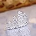 925 Sterling Silver Princess Crown Ring with Cubic Zirconia Inlaid Fashion Jewelry Engagement Wedding Ring for Women