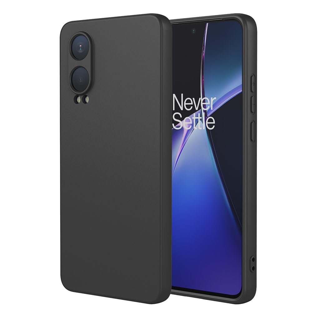 SEAHAI Case for OnePlus Nord CE 4 Lite 5G, Ultra Thin Silky-Soft Touch Soft Liquid Silicone Phone Cover with Shockproof Airbag Design, Premium TPU Bumper Fashion Case, Black
