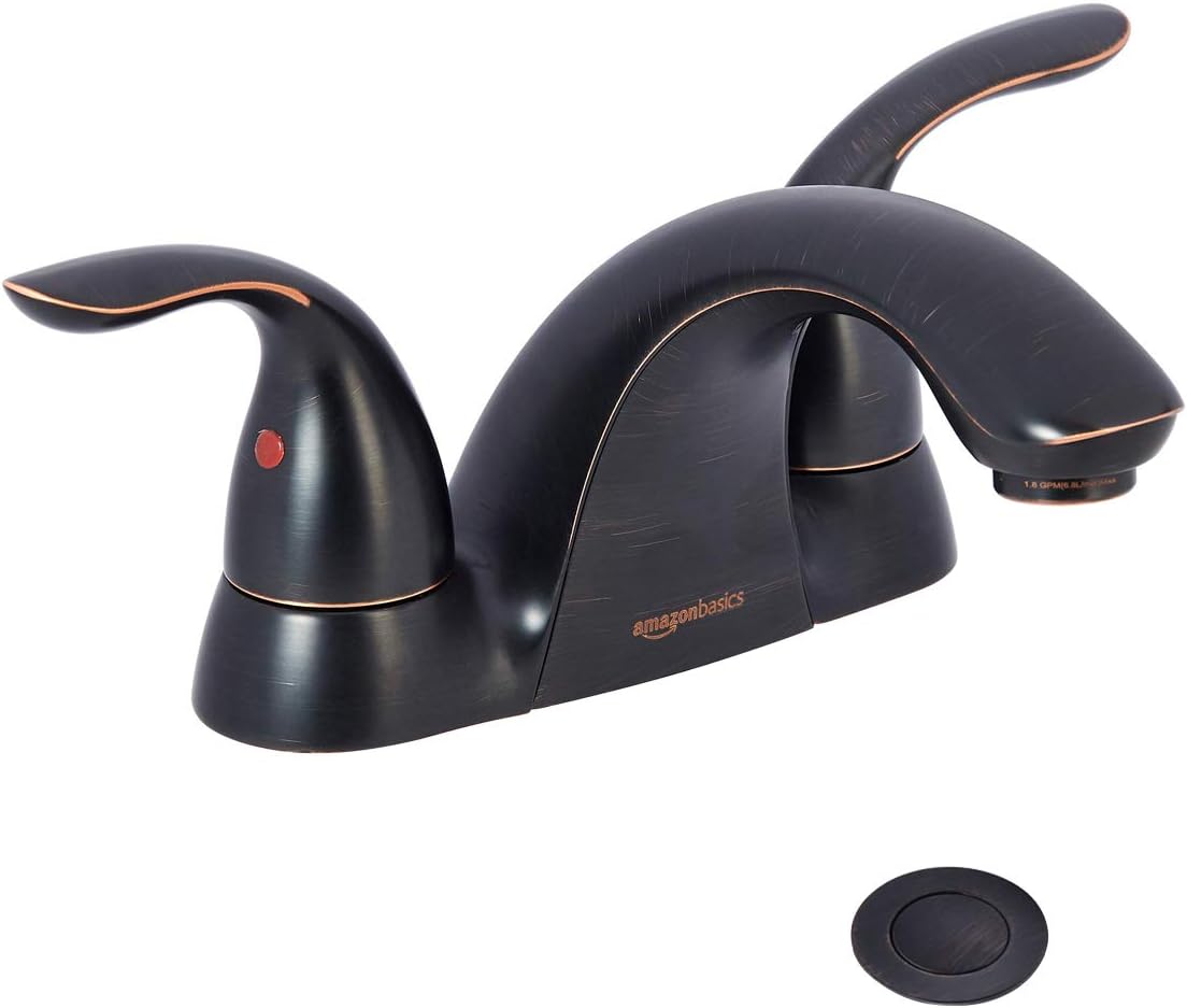 Amazon Basics Ab Bf601 Or Basin Faucet 4 Inch Oil Rubbed Bronze Amazon Com